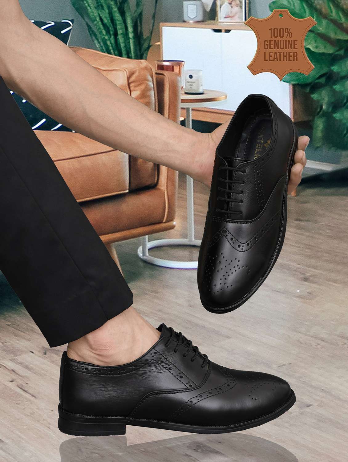 Men Textured Lace Up Oxford Shoes - 22590326 -  Standard Image - 5