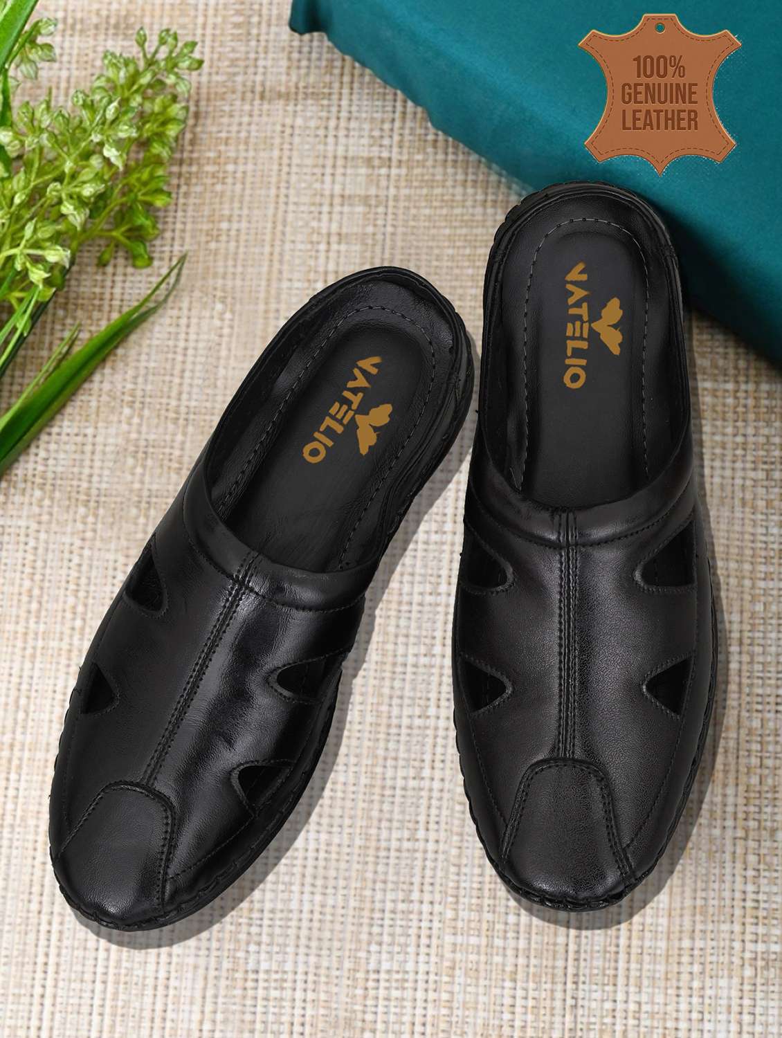 men solid slip on sandal