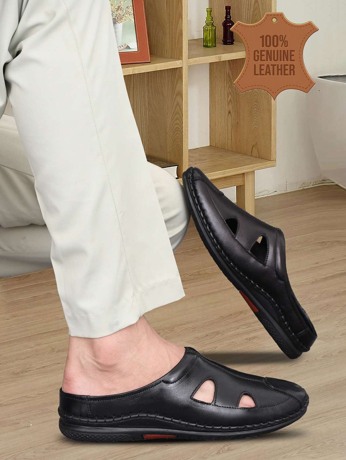 men solid slip on sandal - 22590519 -  Standard Image - 5