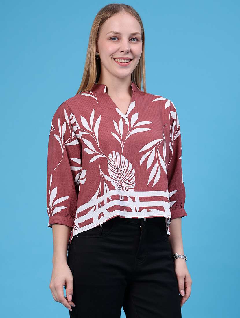 Women Printed Three Quarter Sleeves Regular Fit - 22590527 -  Standard Image - 3