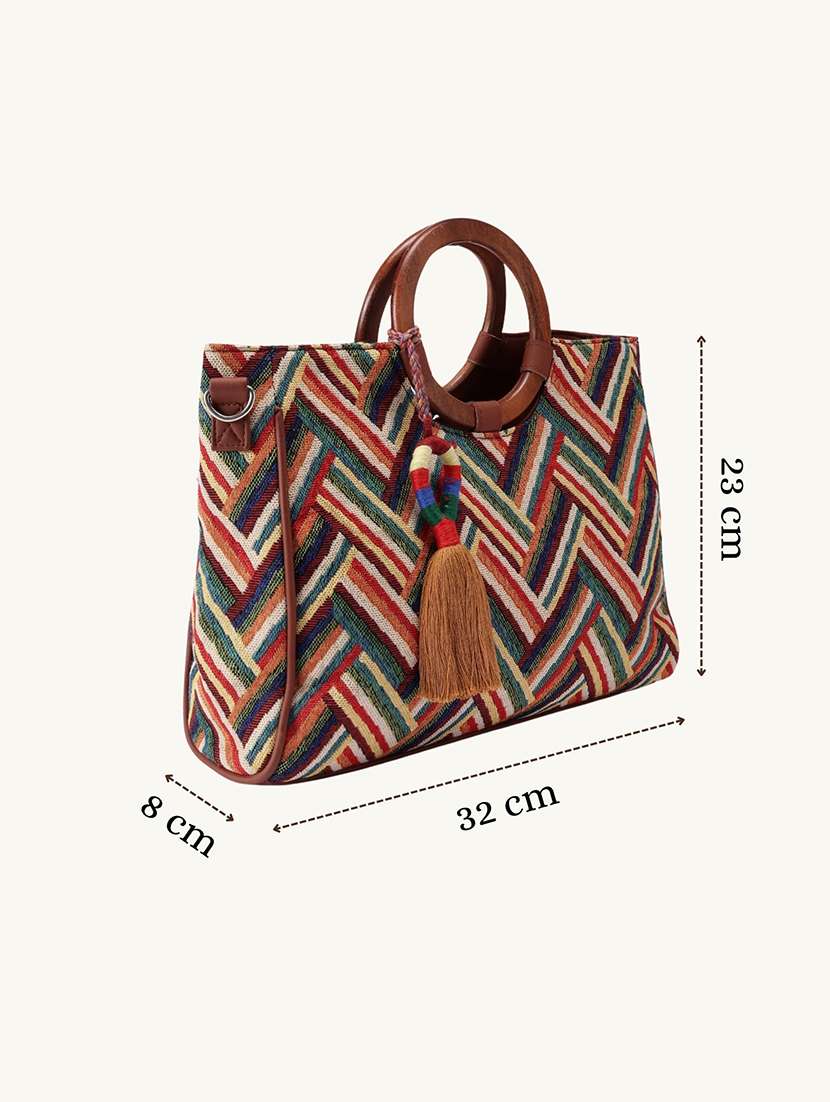 Women Printed Handloom Handbag - 22590553 -  Standard Image - 3