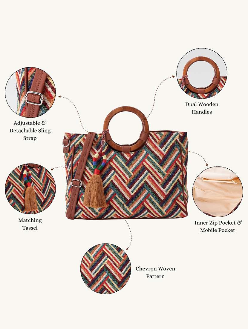Women Printed Handloom Handbag - 22590553 -  Standard Image - 5