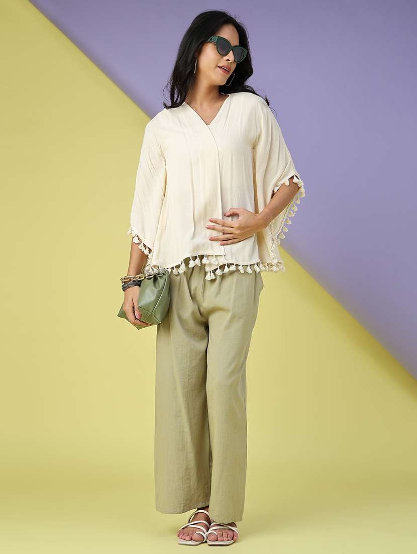 Women Solid High Rise Straight Trouser - 22590599 -  Standard Image - 5