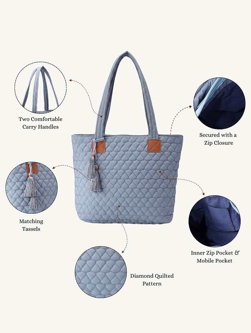 women quilted regular tote bag - 22590685 -  Standard Image - 5