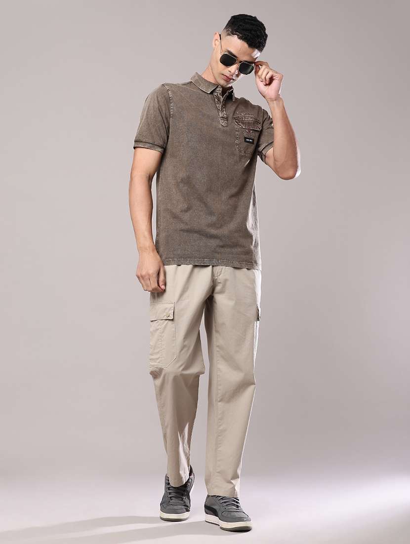 Men Solid Short Sleeves Polo T-shirt - 22590766 -  Standard Image - 5