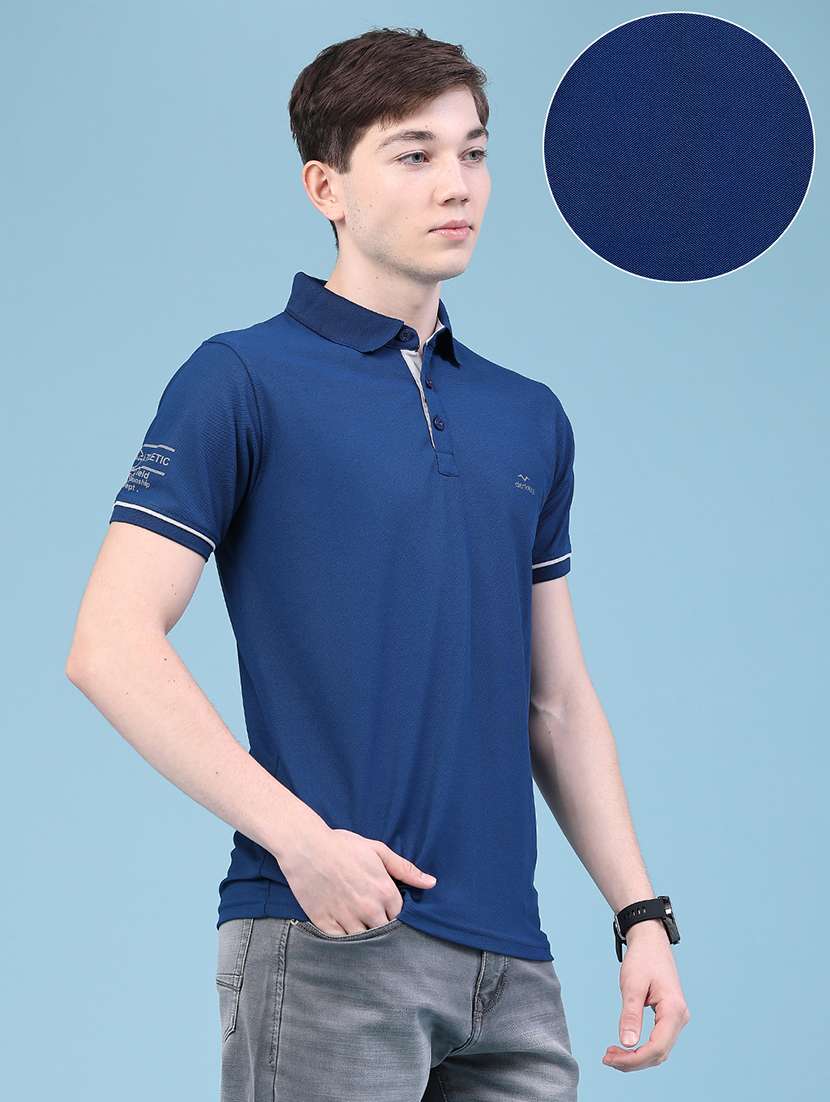Men Solid Short Sleeve Slim Fit Polo T-shirt - 22590776 -  Standard Image - 3