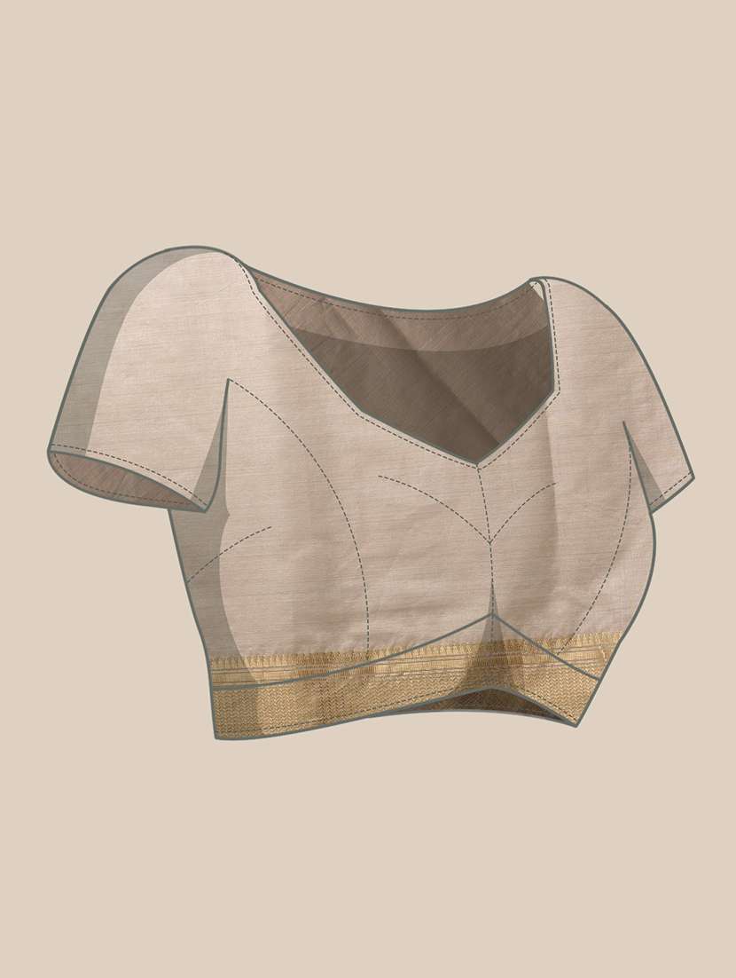women solid with bordered kasavu saree with blouse - 22591189 -  Standard Image - 5