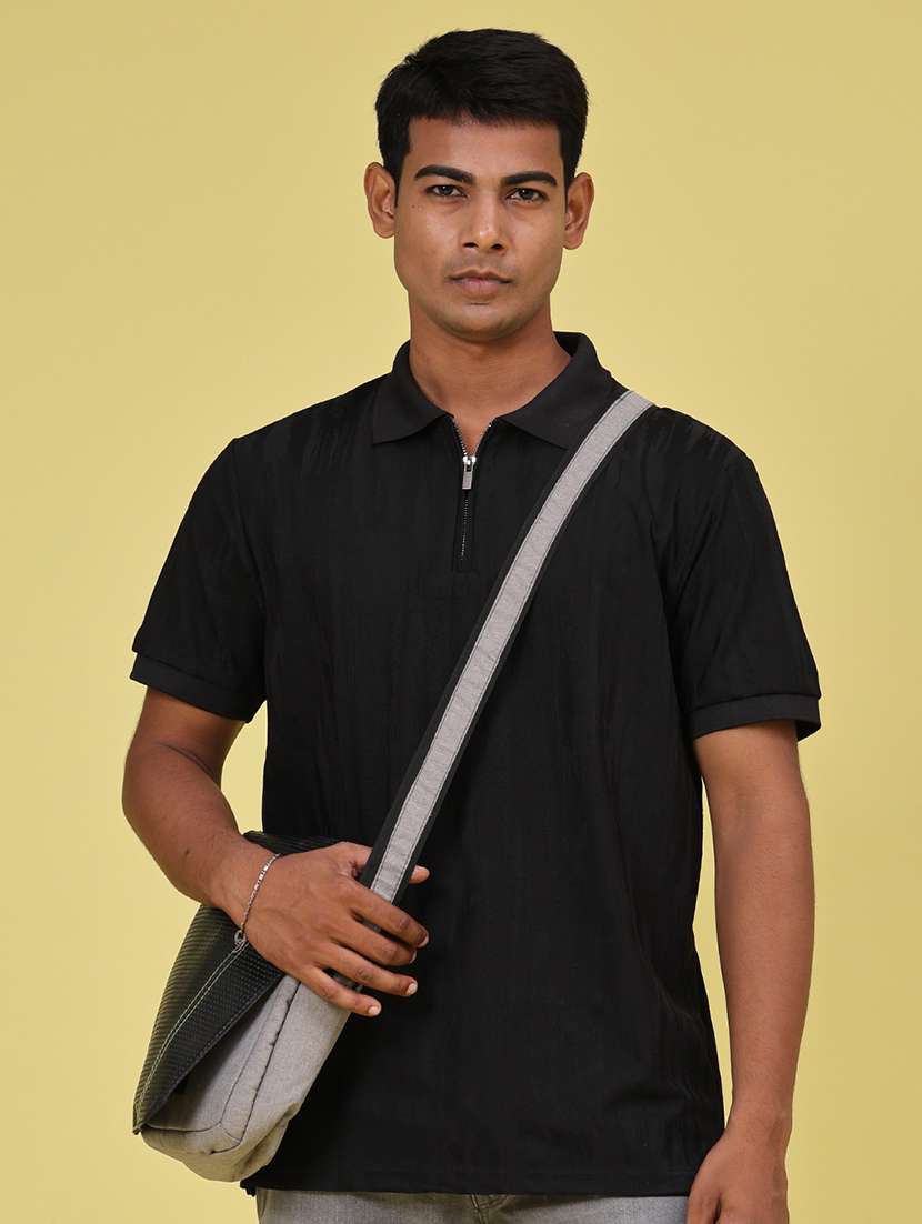 men self design short sleeve regular fit polo t-shirt
