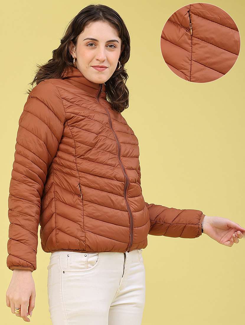Women Solid Long Sleeves Hooded Puffer Jacket - 22591504 -  Standard Image - 3