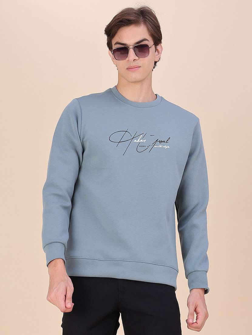 men printed long sleeves regular fit sweatshirt