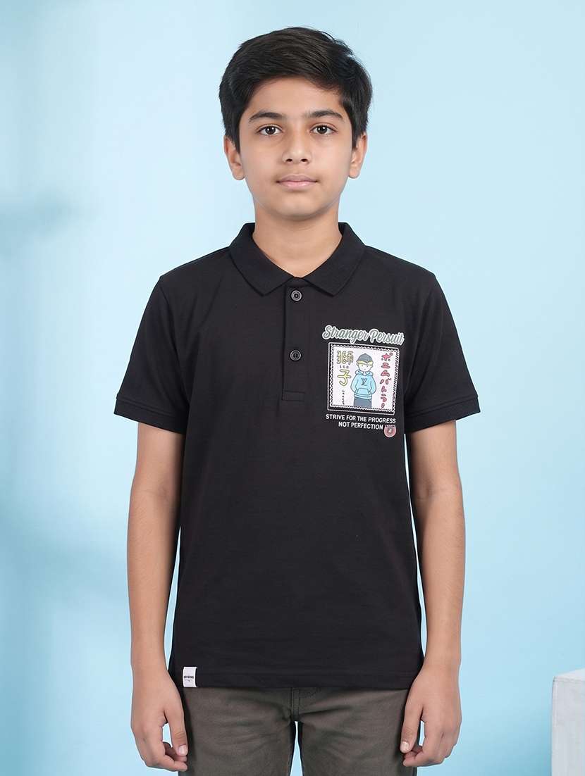 boys printed short sleeves polo t-shirt