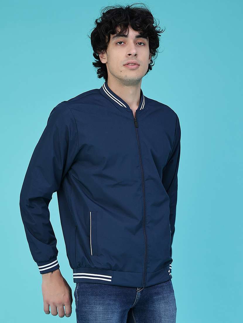 Men Solid Long Sleeve Lightweight Bomber Jacket - 22591838 -  Standard Image - 3
