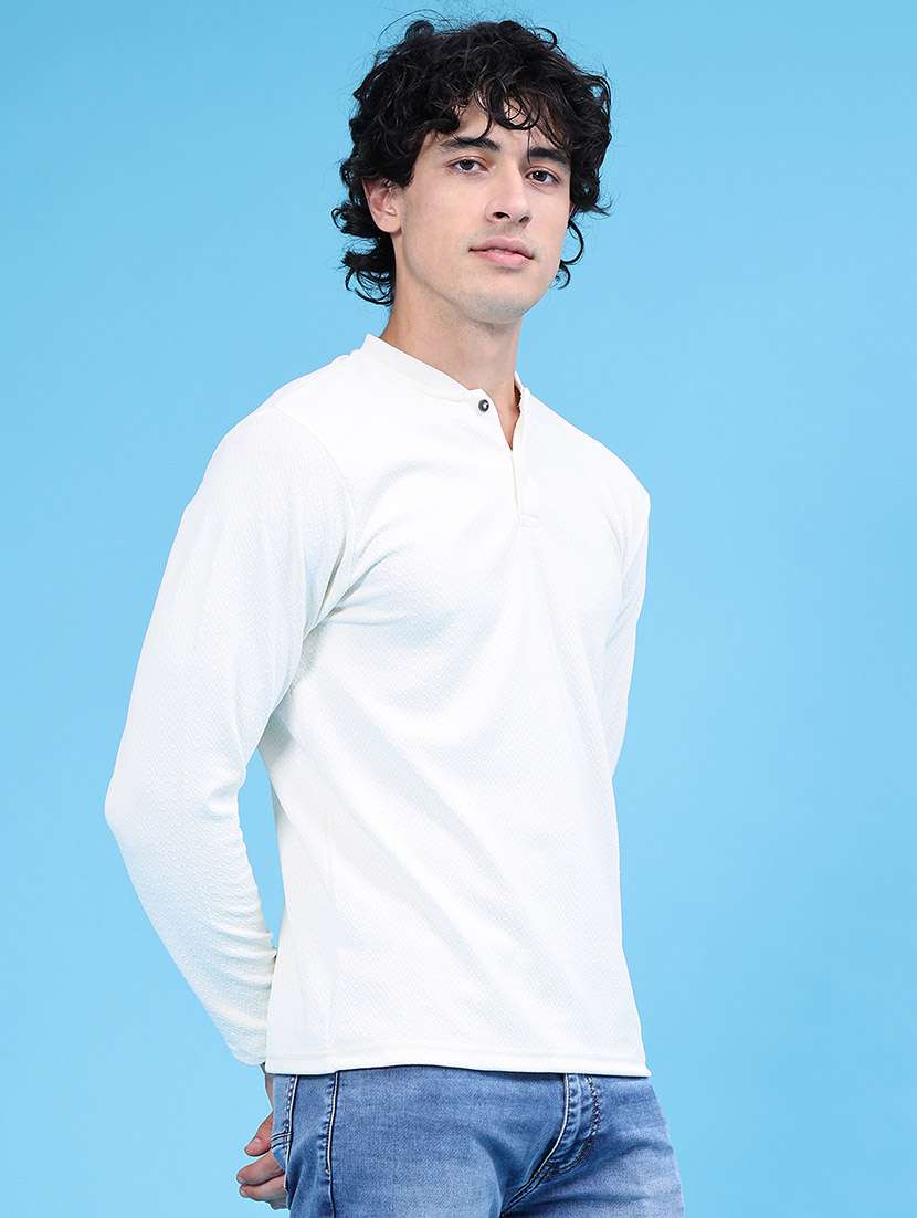 Men Self Design Long Sleeves Regular Fit T-shirt - 22592157 -  Standard Image - 3