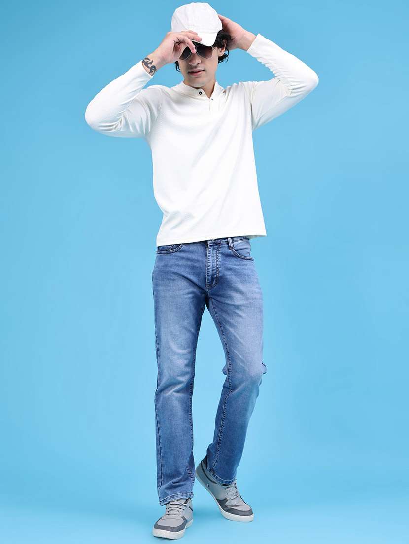 Men Self Design Long Sleeves Regular Fit T-shirt - 22592157 -  Standard Image - 5