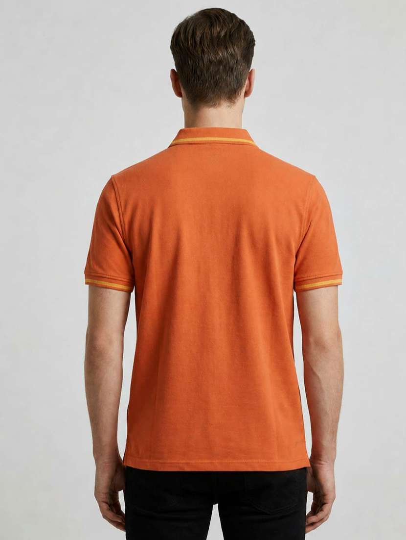 Men Solid Short Sleeve Regular Fit Polo T-shirt - 22592329 -  Standard Image - 3
