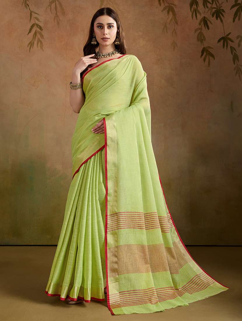 women solid plain saree with blouse