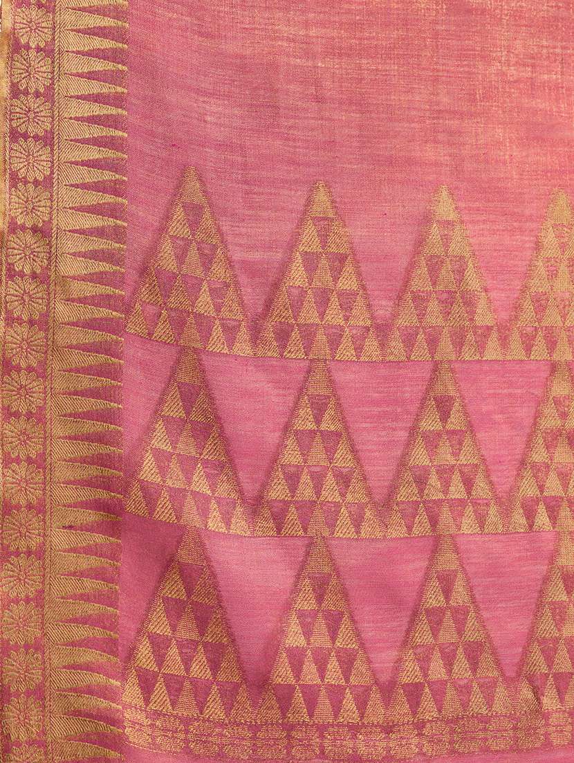 Women Solid With Bordered Saree With Blouse - 22592450 -  Standard Image - 5
