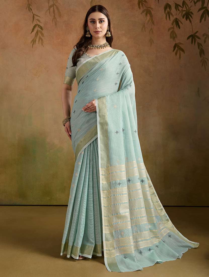 women self design handloom saree with blouse
