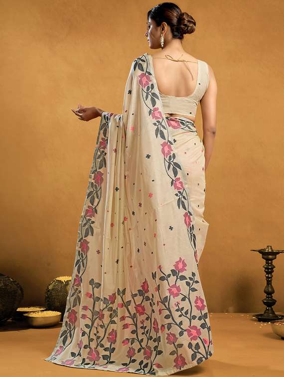 women self design handloom saree with blouse - 22592504 -  Standard Image - 3