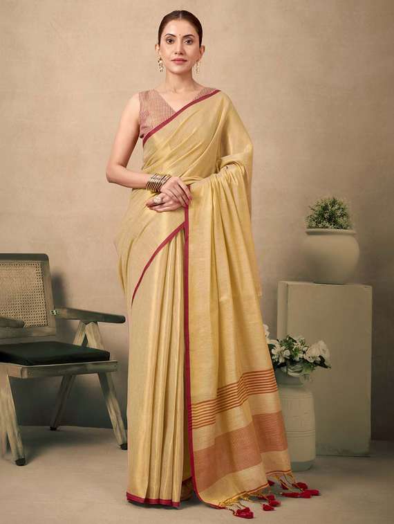 women solid plain saree with blouse