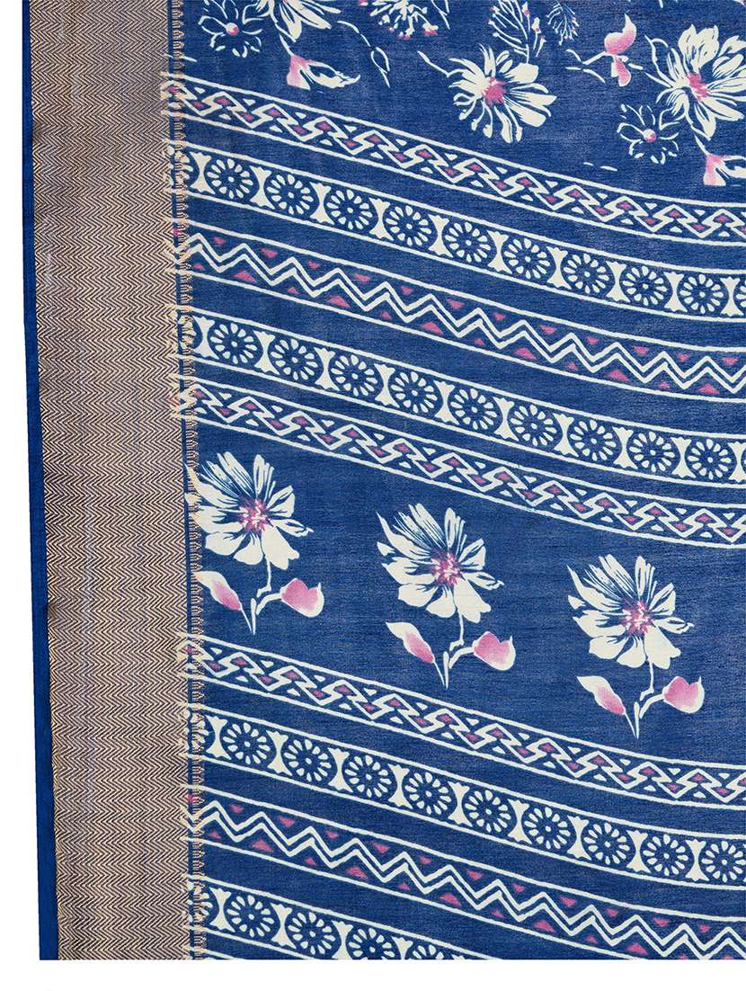 women floral printed saree with blouse - 22592598 -  Standard Image - 5