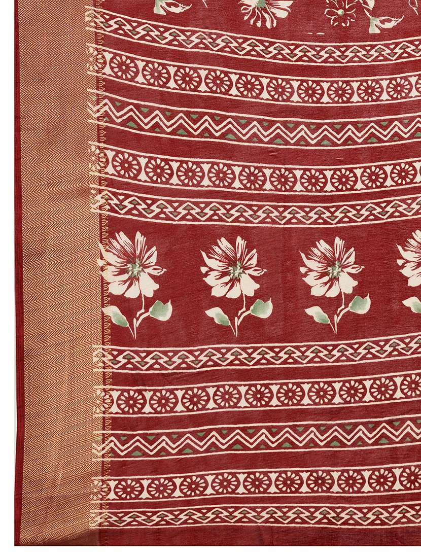 women floral printed saree with blouse - 22592602 -  Standard Image - 5