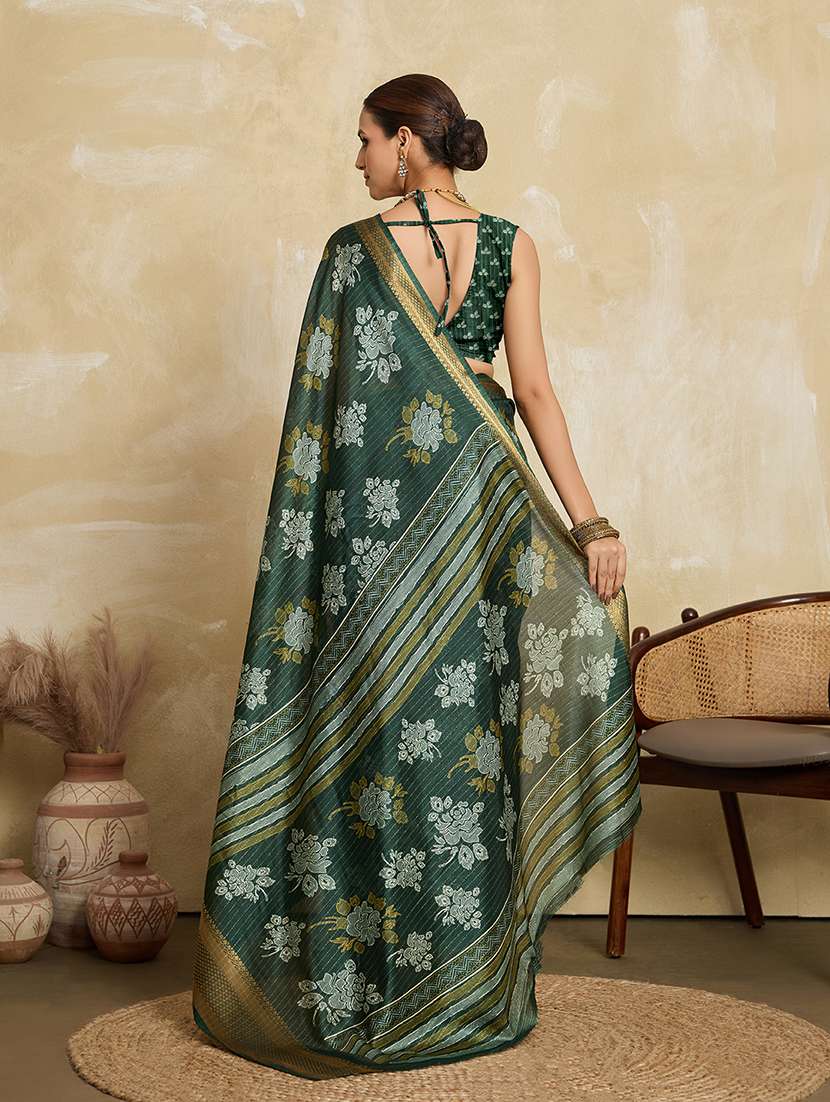 women floral printed saree with blouse - 22592606 -  Standard Image - 3