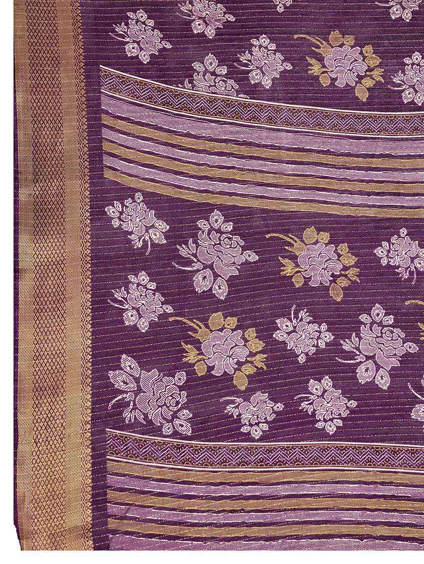 women floral printed saree with blouse - 22592609 -  Standard Image - 5