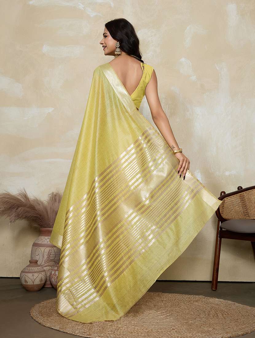 women solid with bordered saree with blouse - 22592645 -  Standard Image - 3