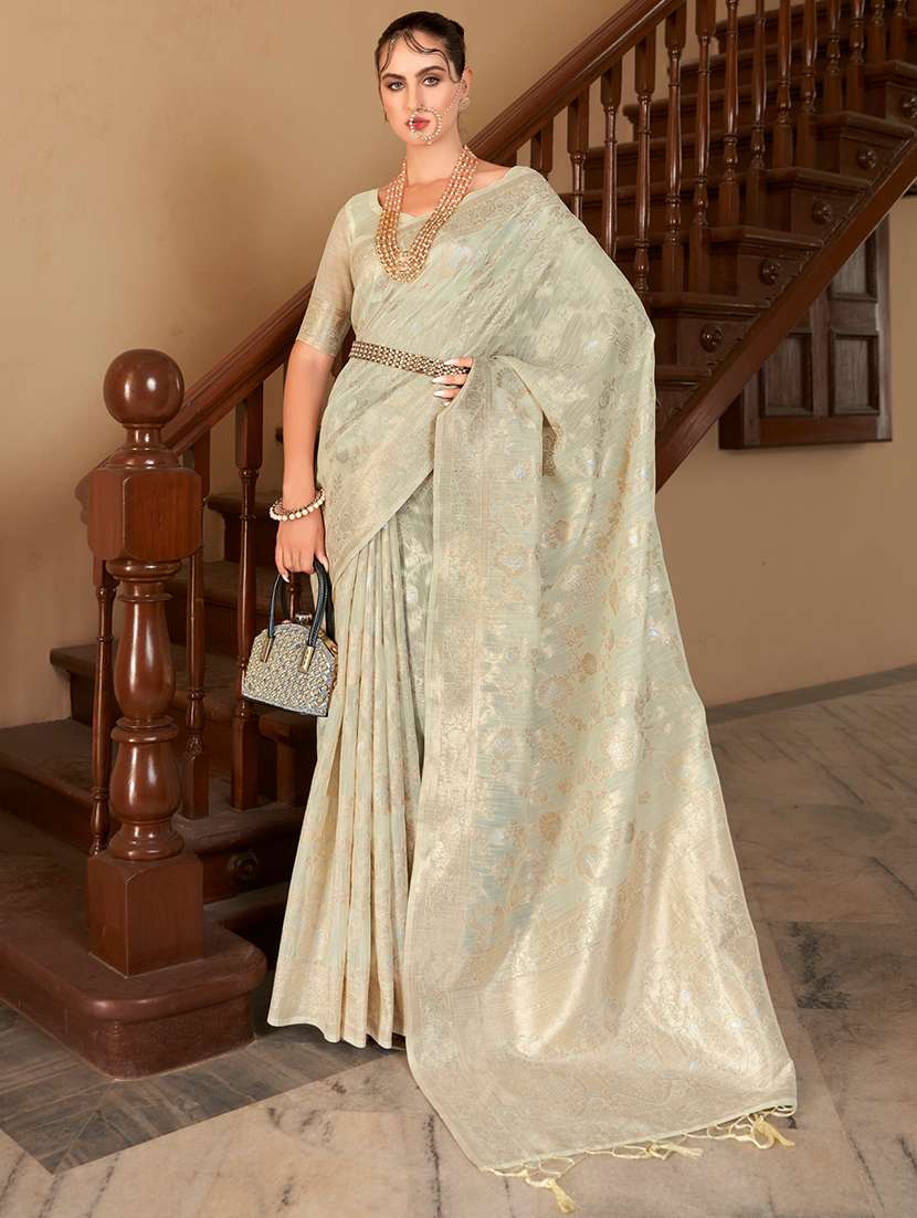 women self design banarasi saree with blouse