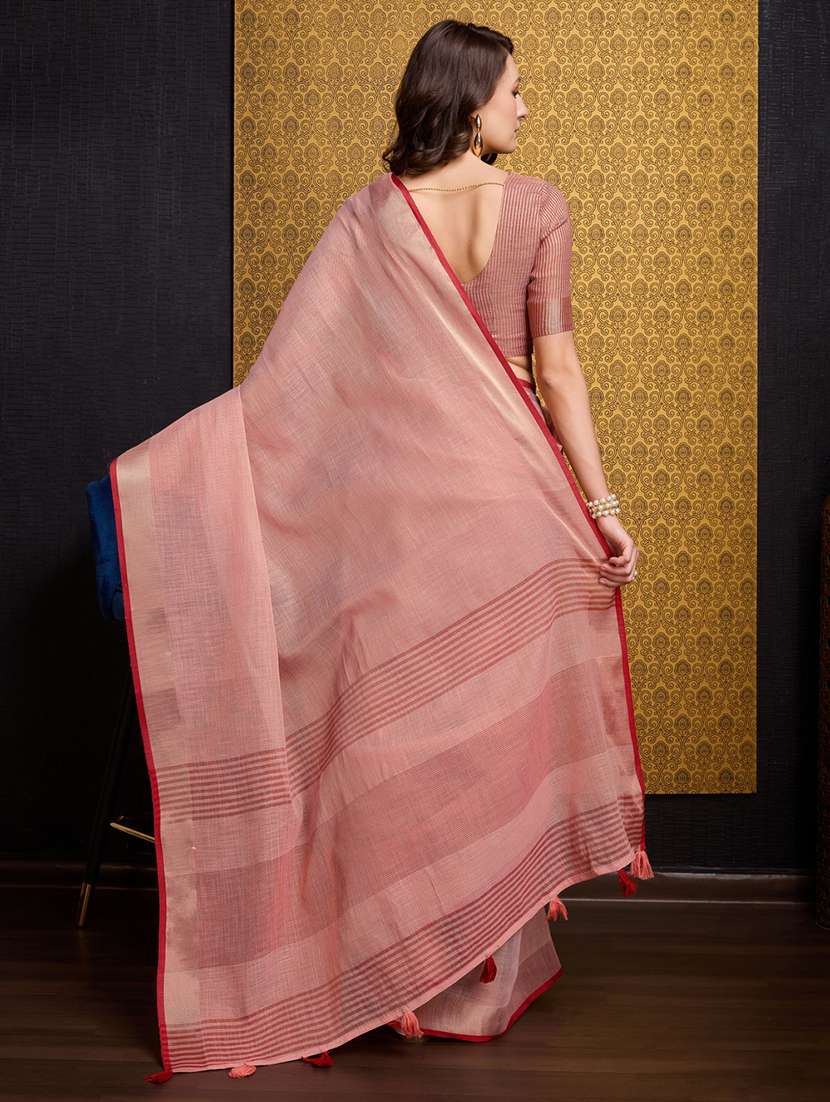 women solid plain saree with blouse - 22592762 -  Standard Image - 3