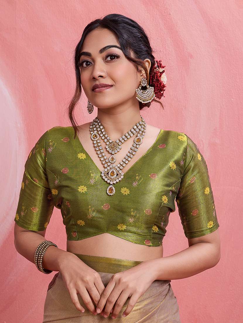 Women Printed Saree With Blouse - 22592884 -  Standard Image - 5
