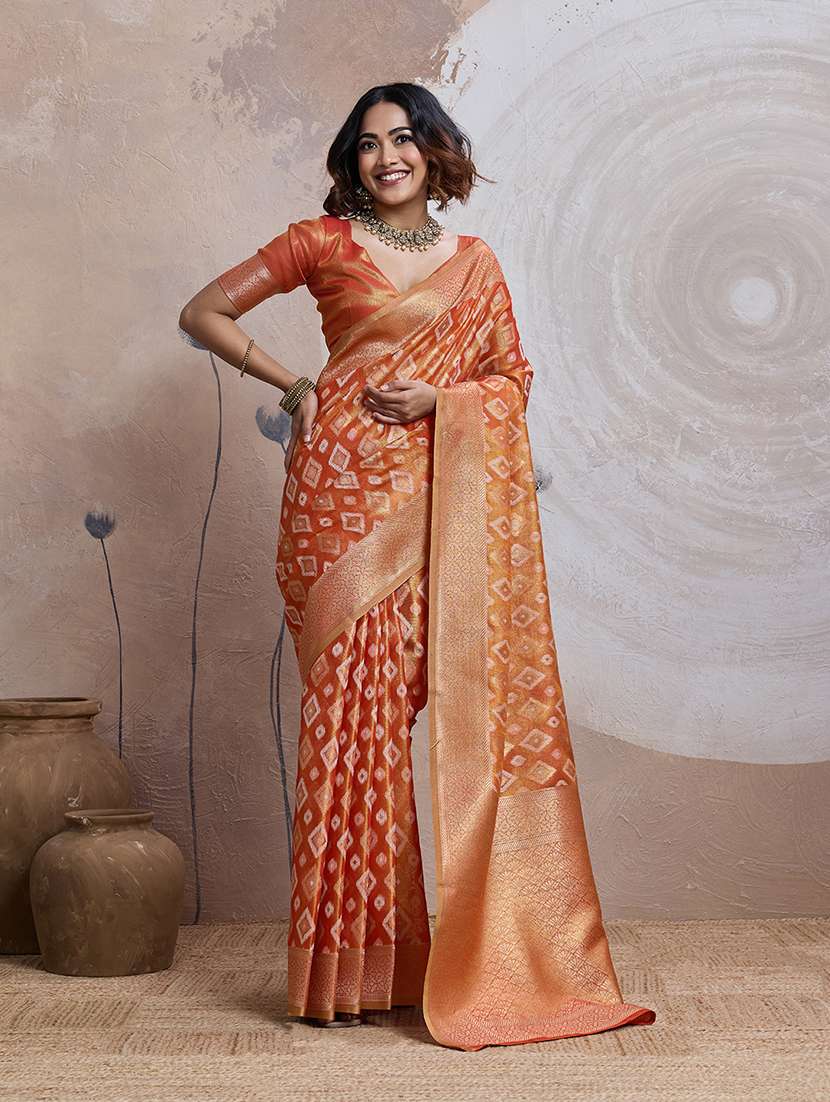 women self design patola saree with blouse