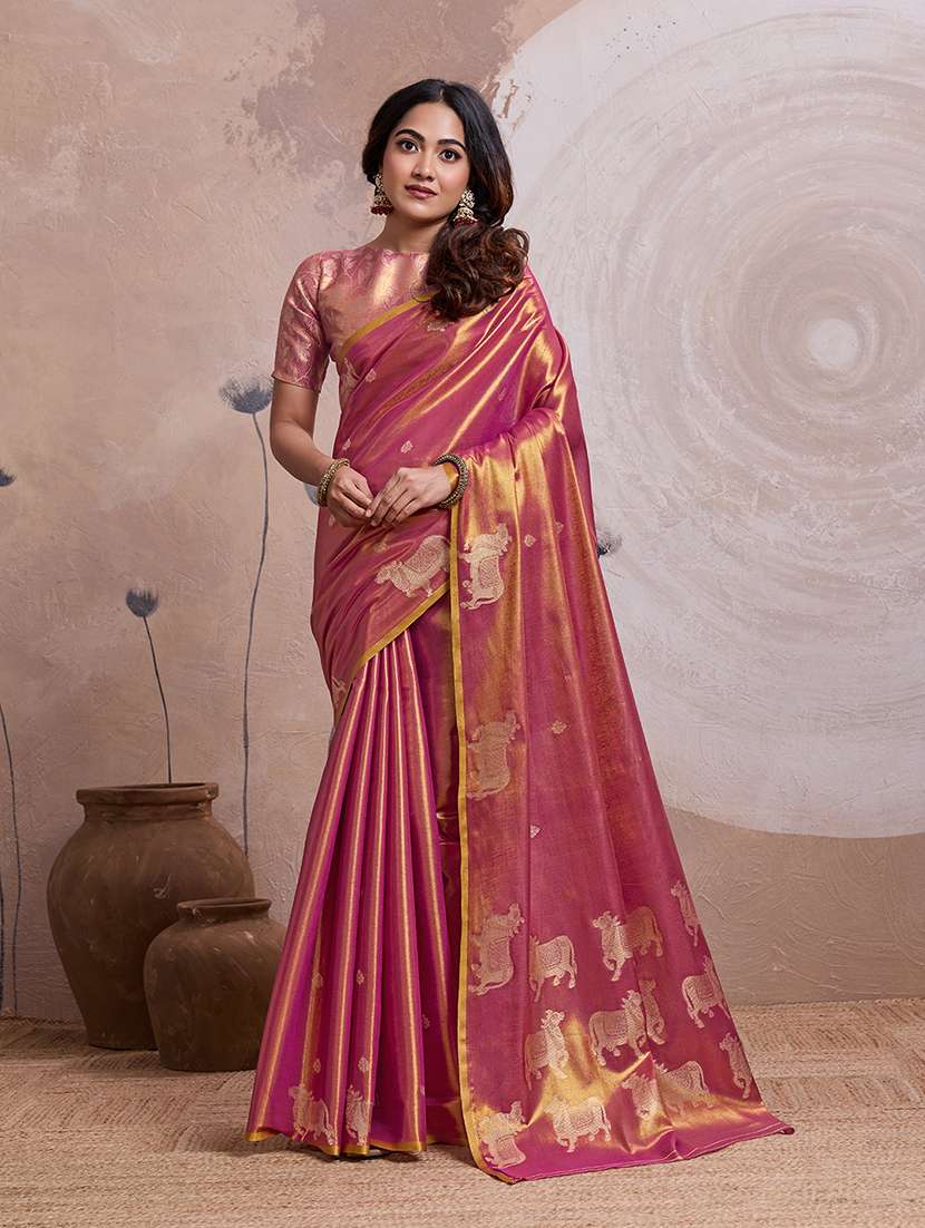 women self design banarasi saree with blouse