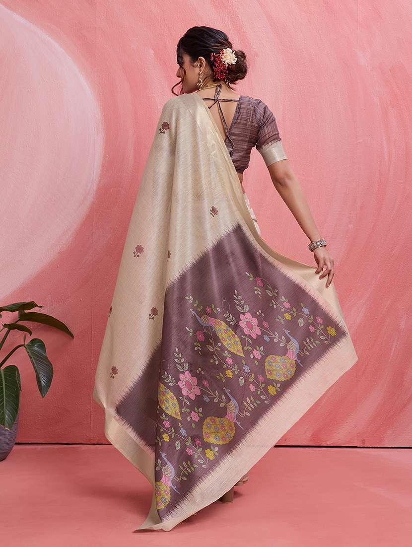 women printed casual wear saree with blouse - 22592918 -  Standard Image - 3