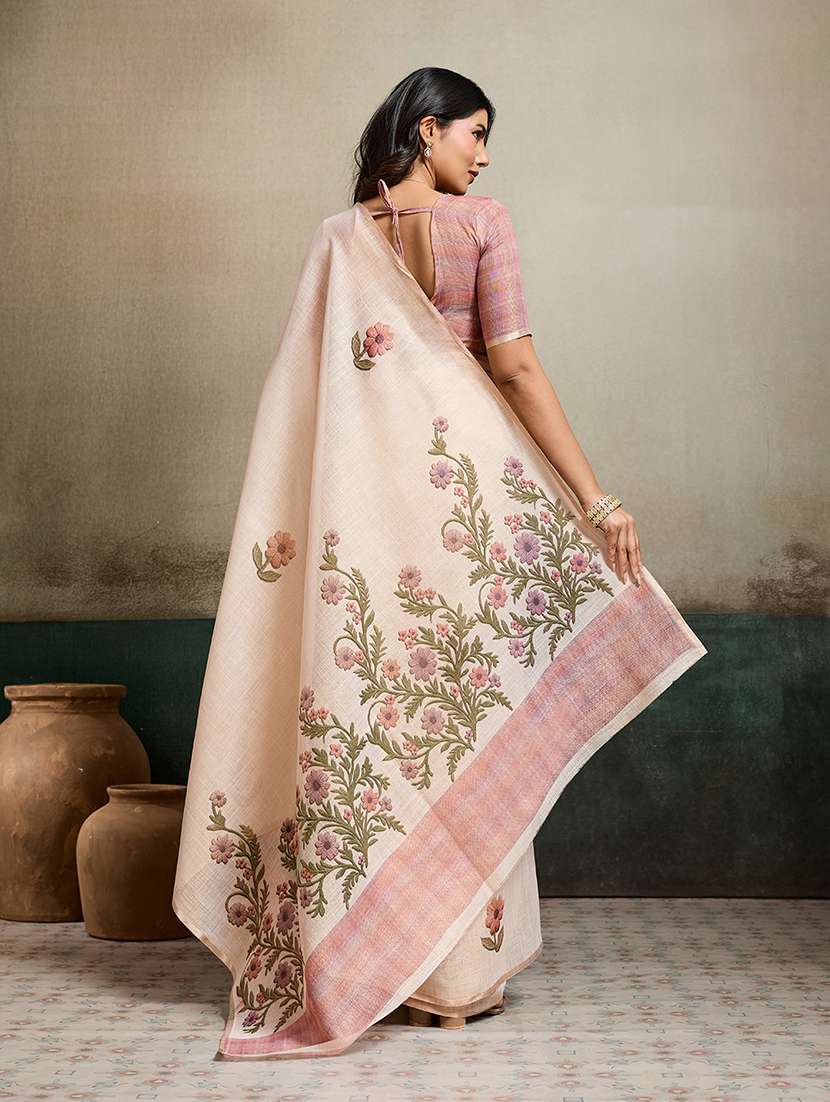 women printed casual wear saree with blouse - 22592931 -  Standard Image - 3