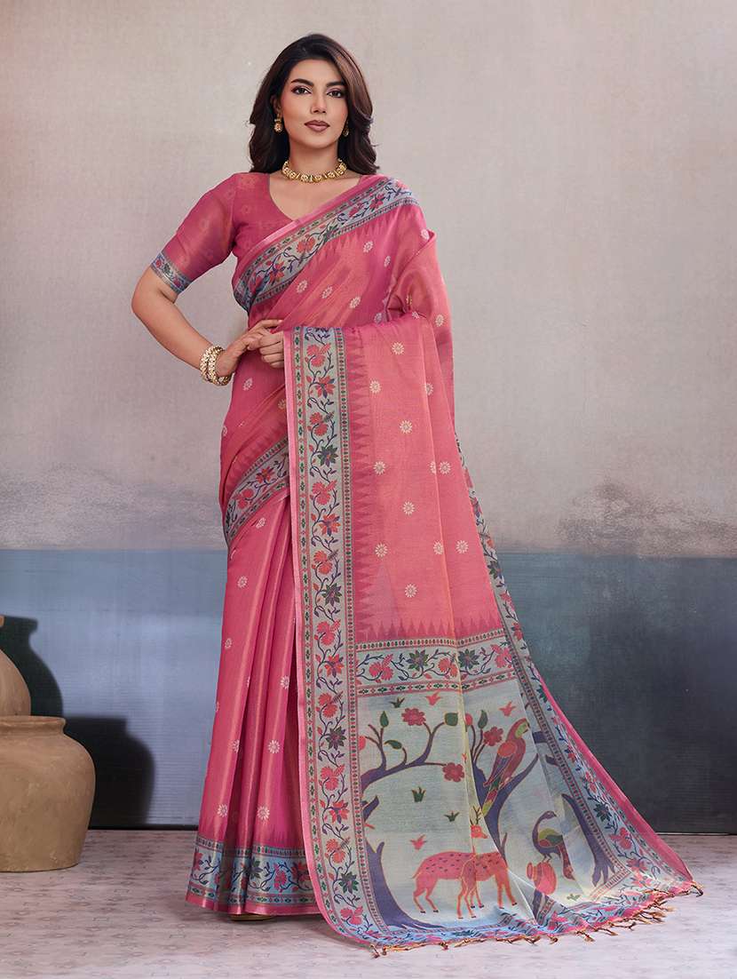 women self design paithani saree with blouse