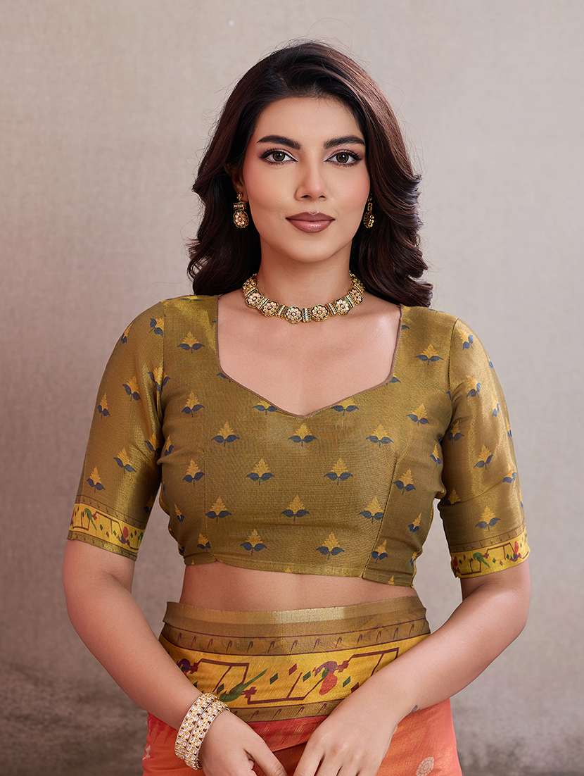women printed bordered saree with blouse - 22592984 -  Standard Image - 5