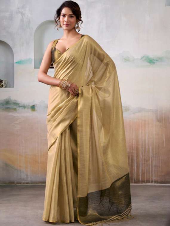 women solid plain saree with blouse