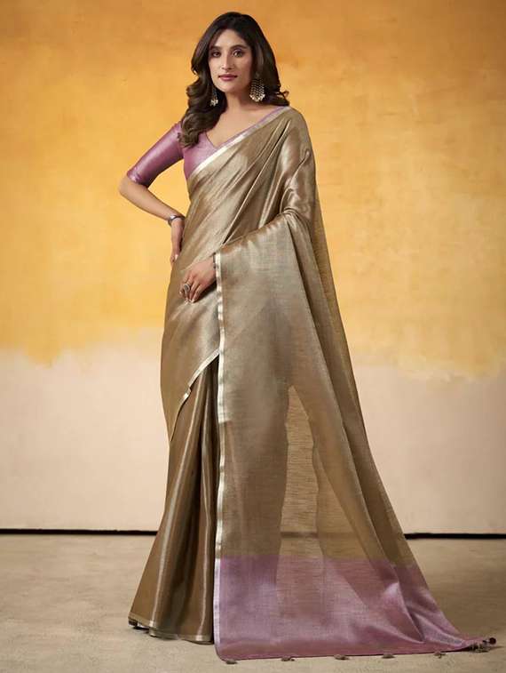 women solid plain saree with blouse