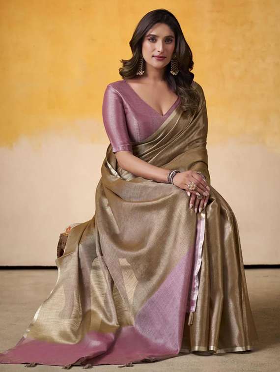 women solid plain saree with blouse - 22593011 -  Standard Image - 3