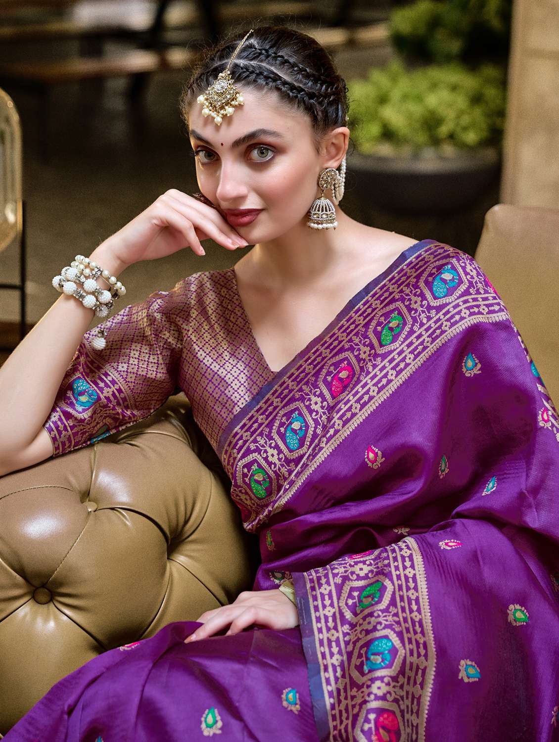 women self design paithani saree with blouse - 22593060 -  Standard Image - 5