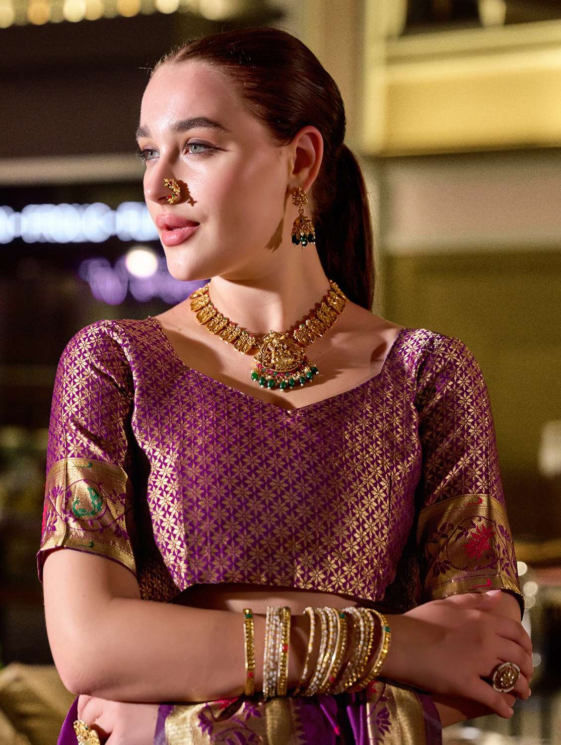 women self design paithani saree with blouse - 22593066 -  Standard Image - 5