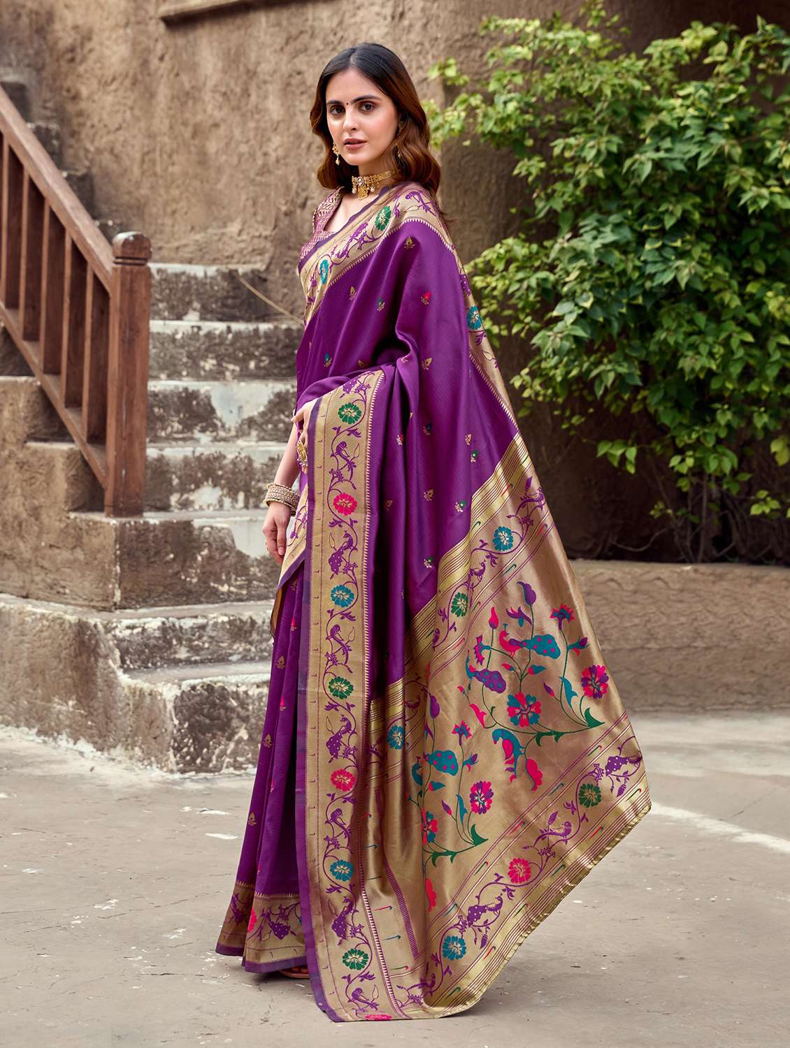 women self design paithani saree with blouse - 22593075 -  Standard Image - 3