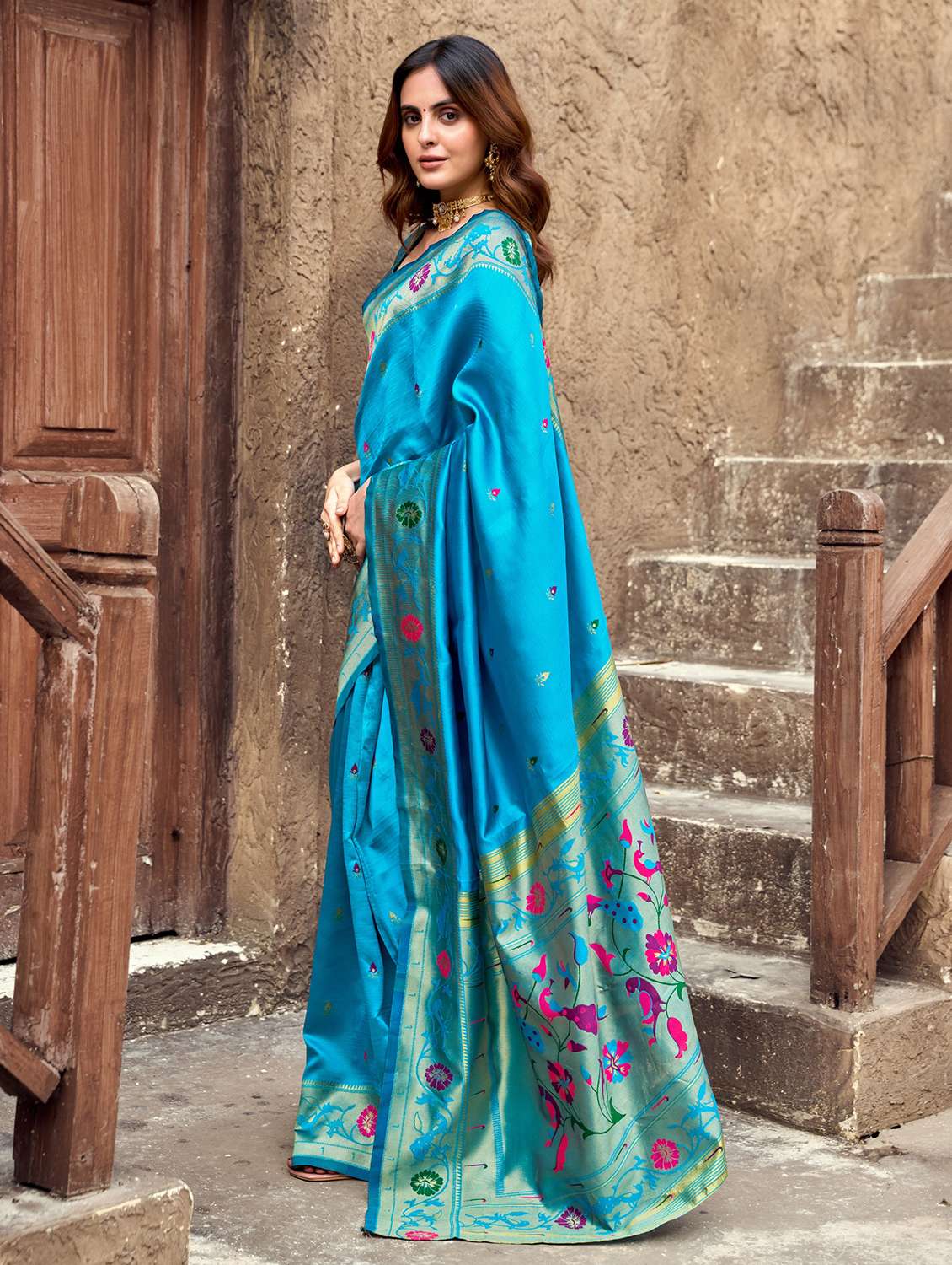 women self design paithani saree with blouse - 22593076 -  Standard Image - 3