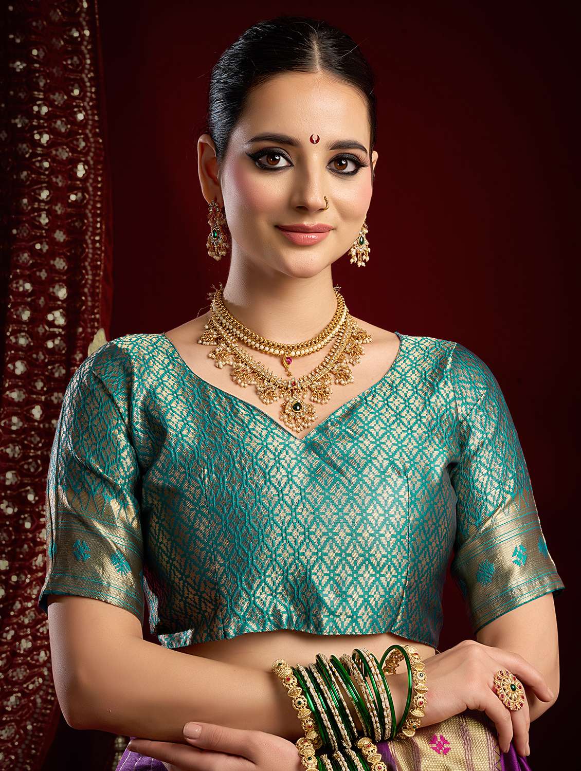 Women Self Design Paithani Saree With Blouse - 22593086 -  Standard Image - 5