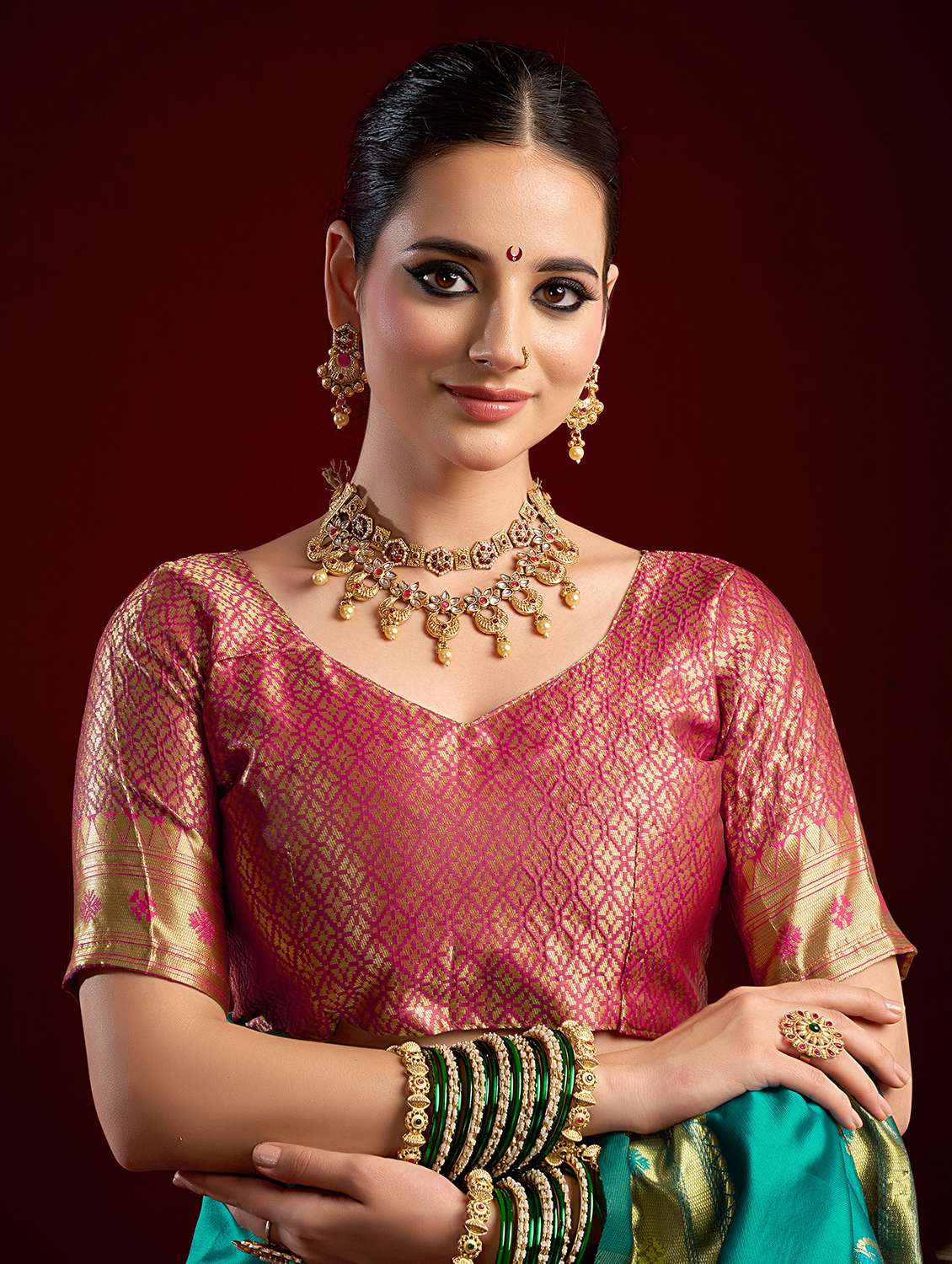women self design paithani saree with blouse - 22593087 -  Standard Image - 5