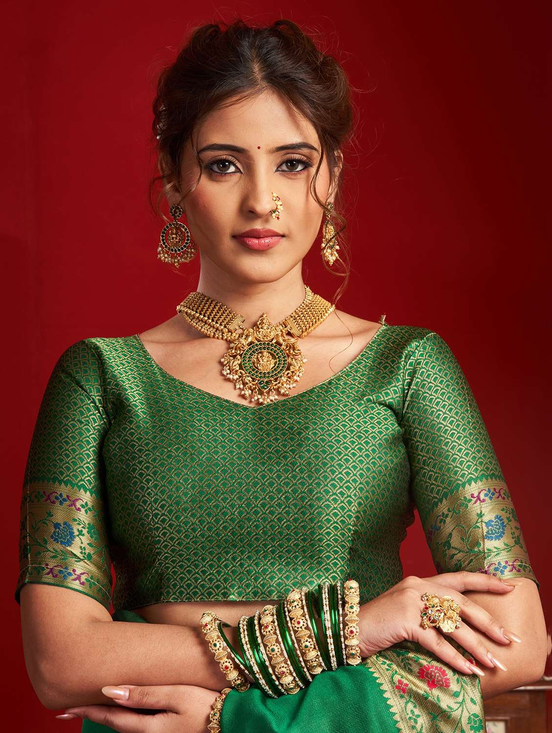 women self design paithani saree with blouse - 22593098 -  Standard Image - 5