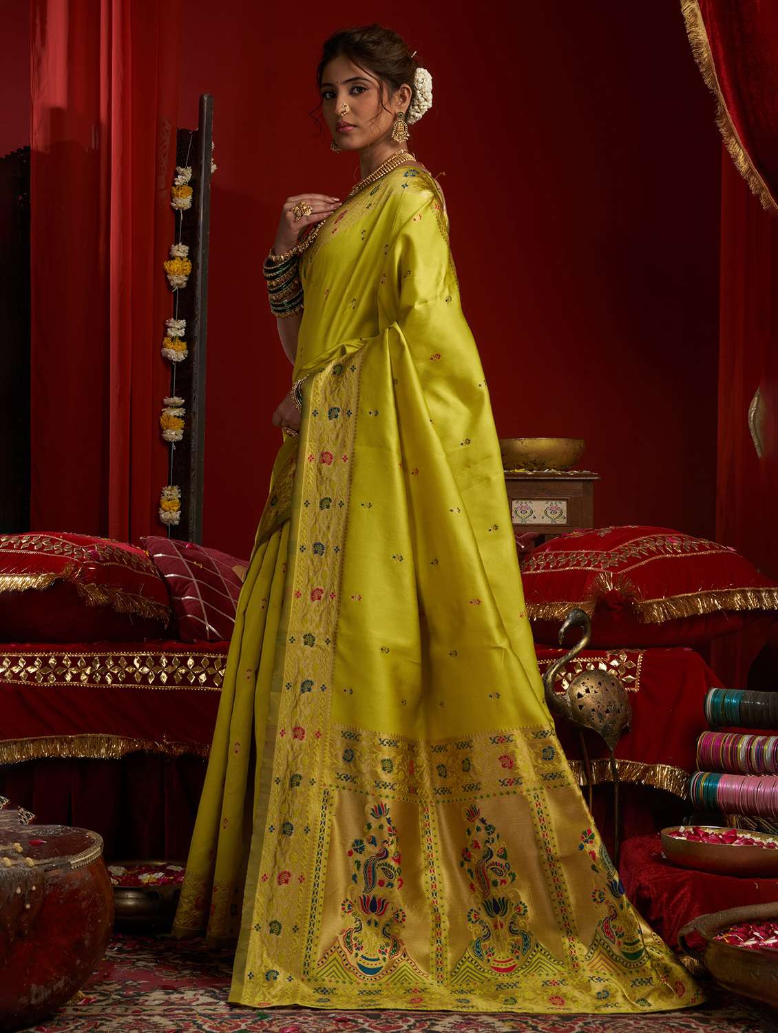 women self design paithani saree with blouse - 22593103 -  Standard Image - 3