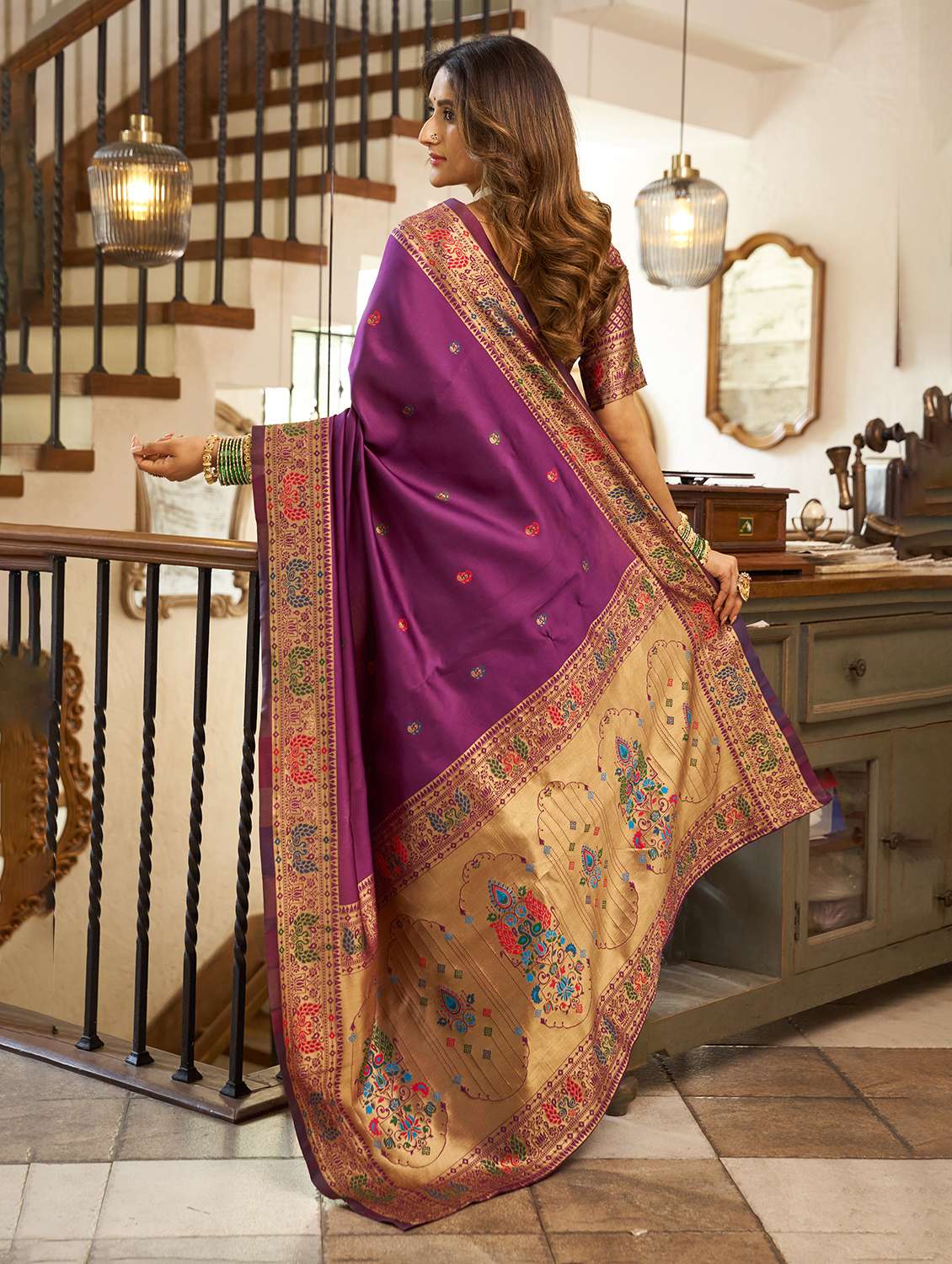 women self design paithani saree with blouse - 22593105 -  Standard Image - 3